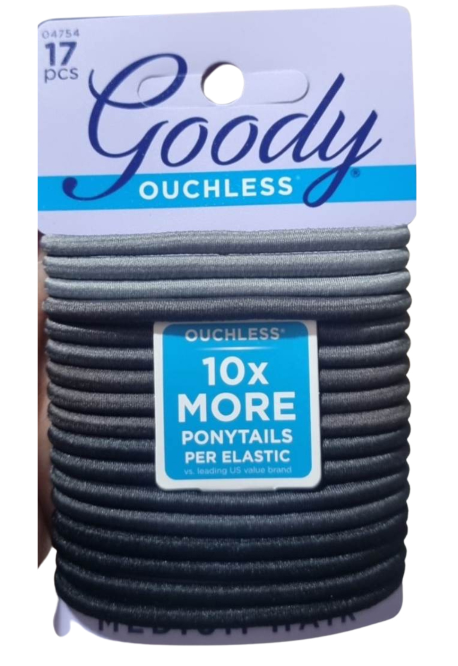 ITEM # 3001128 - GOODY ELASTICS OL 4MM SHADES OF GRAY - UPC 041457047545 - PACK 72